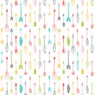 Seamless pattern with hand drawn indian arrows N2