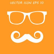 Mustache and Glasses vector icon N6