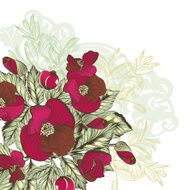 Flower background with hand drawn bouquet