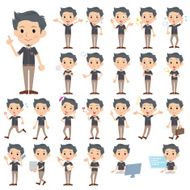 Set of various poses Black