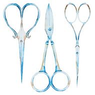 Watercolor vintage scissors
