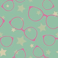 Seamless vector pattern with sunglasses and stars