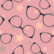 Seamless vector pattern with sunglasses and stars N2