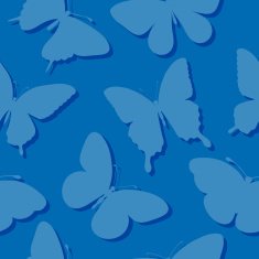 seamless background with butterflies silhouettes in blue colors