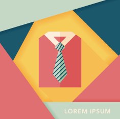 business shirt and tie flat icon with long shadow eps10 N20