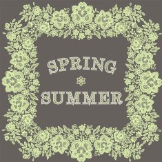 Lace Square Frame Text Spring Summer