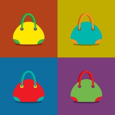 Women Bags on Colorful Background