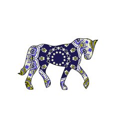 Horse mosaic symbol of New Year 2014 style