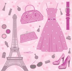 Paris fashion set in pink tones