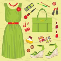 Fashionable set with a summer dress