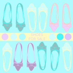 Set of flat ballet shoes