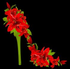 High heel from red flowers Vector