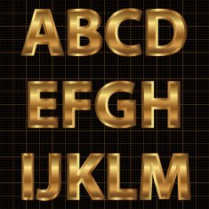Gold letters illustration