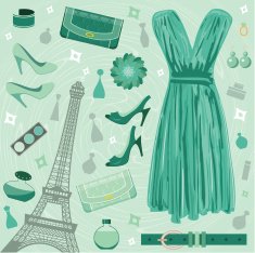 Fashion set in green tones