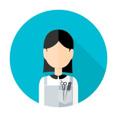 Hair stylist flat circle icon