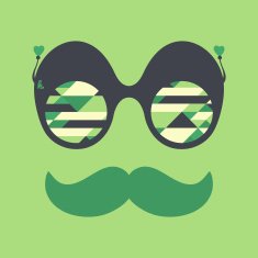 Colorful hipster sunglasses with triangles and rhombuses
