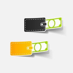 realistic design element purse money N7