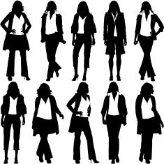 Fashionable Women Silhouette Set N3