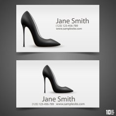 Women's shoe vector business card