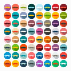 Flat design mustache N19