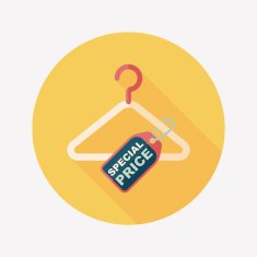 shopping clothes hanger flat icon with long shadow eps10 N29