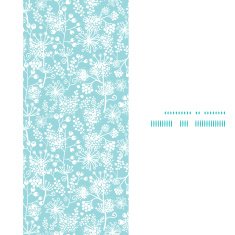 Vector blue and white lace garden plants vertical frame seamless