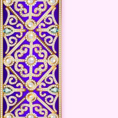background with vintage gems and strip for text