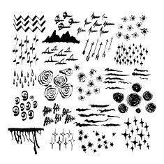 Hand Drawn textures made with ink Isolated