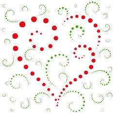 Abstract background the heart of dots on Valentine's day