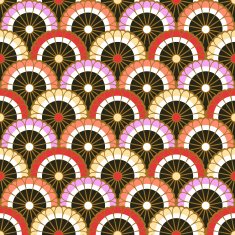 seamless japanese floral scallop pattern