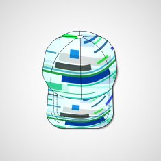 Abstract illustration on peaked cap N49