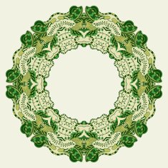 round ornamental frame vector illustration N2
