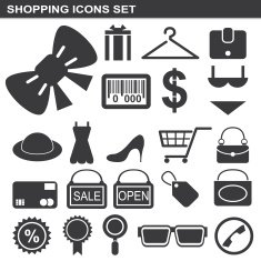 shopping icons set N9