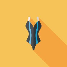swimming suit flat icon with long shadow eps10 N23