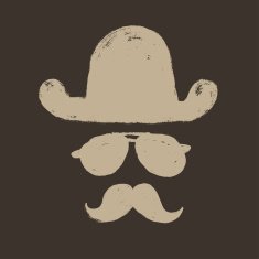 Retro elements set bowler hat moustache and sunglasses