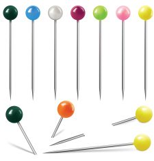 Colorful pins on white background Vector illustration