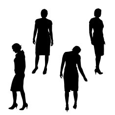 Vector silhouette of a woman N504