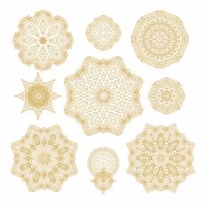 Set of decorative rosettes-stars in arabic style N2