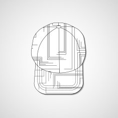 Abstract illustration on peaked cap N55