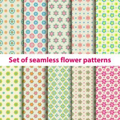 Set of seamless flower patterns N2