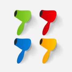 Realistic paper sticker hairdryer N5