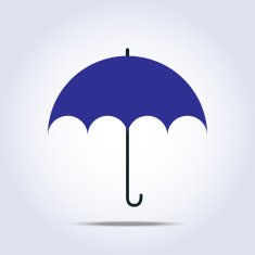 Dark blue umbrella simple icon