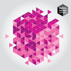 Abstract mosaic rose cubic geometric background