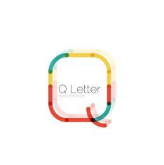Minimal Q font or letter icon design N16