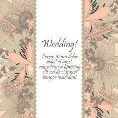 Wedding card with flowers lily