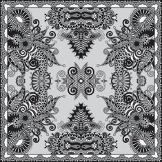 grey ornamental floral paisley bandanna N8