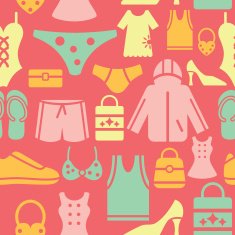 Clothing and Accessories Icons Seamless Background