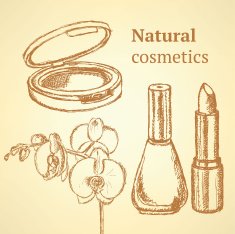 Sketch beauty equipment with orchid