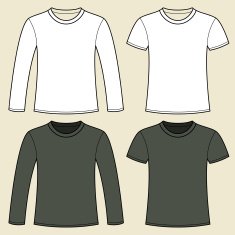 Long-sleeved T-shirt and template