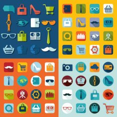 Set of fashion flat icons N102